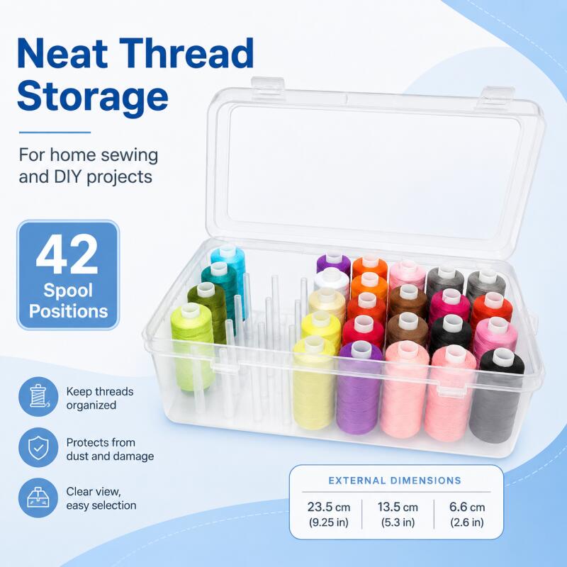 Bobbin Organizer Box - Sewing Thread Storage Box 42 Spools