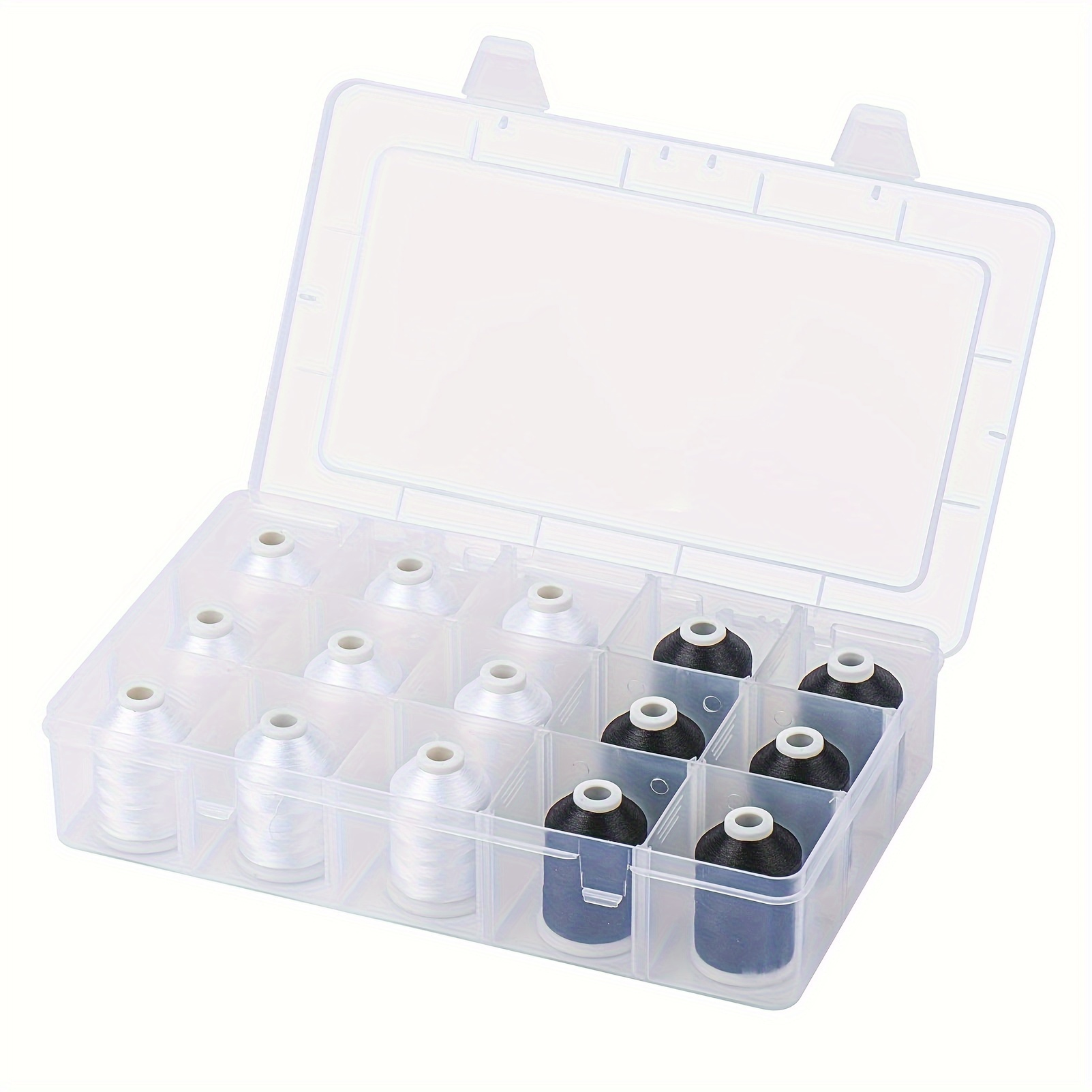 Portable 15-Compartment Sewing - Bobbin Organizer Box recension och pris