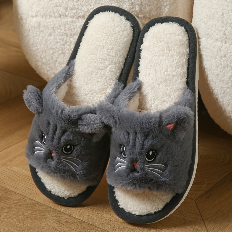 Cute Cat Plush Flip Flops For  - Sewing Cloth recension och pris