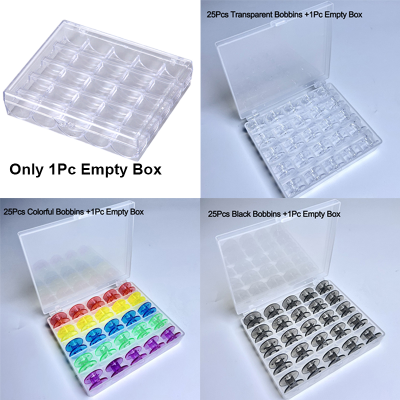1pc 25 Spools Empty Bobbins St - Bobbin Organizer Box recension och pris