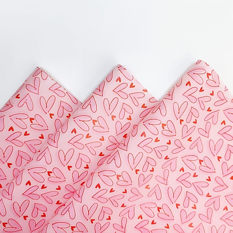 50 Sheets Bright Pink Heart Ti - Pattern Tissue Paper recension och pris