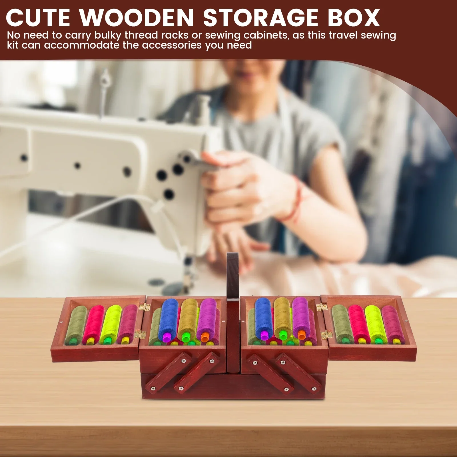 Expandable Sewing Thread Box W - Bobbin Organizer Box recension och pris