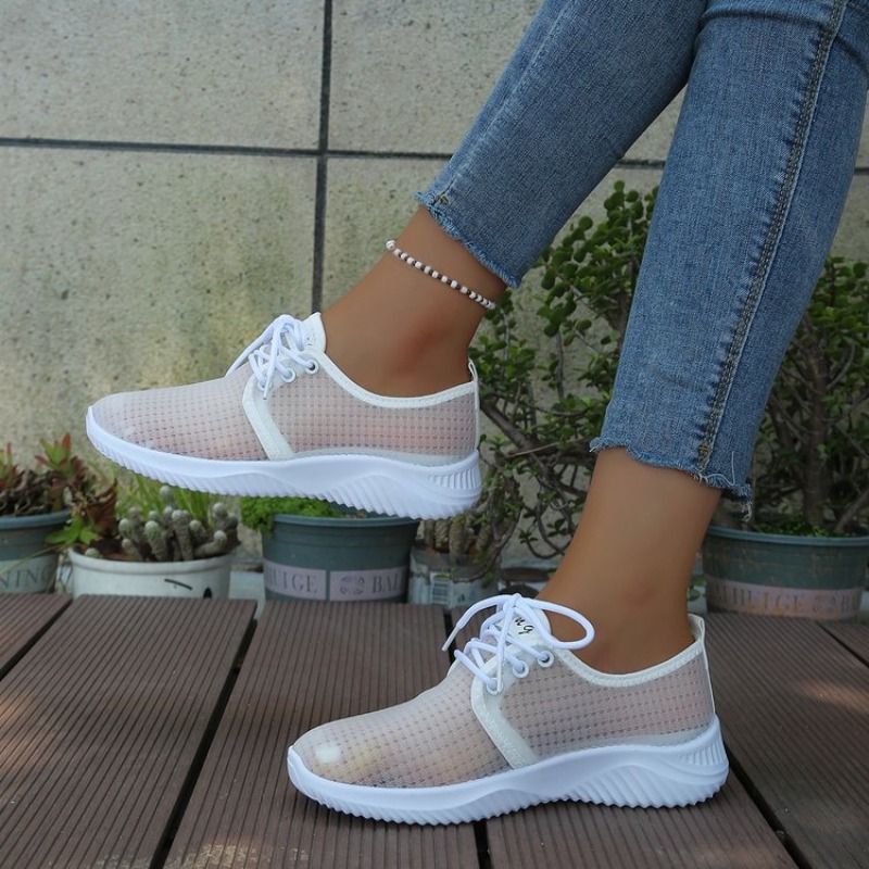 Women's Sneakers Round Toe Lac - Sewing Cloth recension och pris