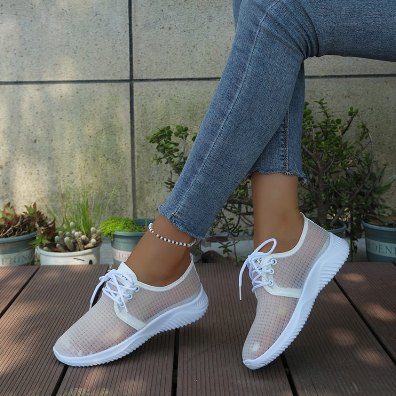 Women's Sneakers Round Toe Lac - Sewing Cloth recension och pris